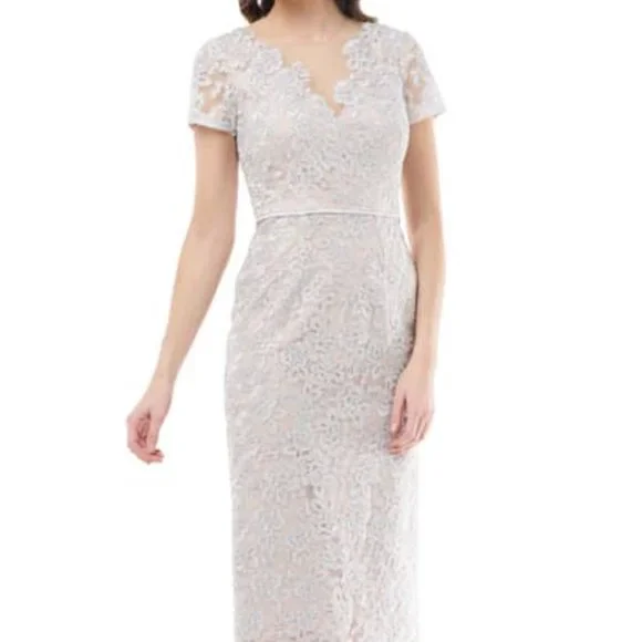 open lace back dress Gemma Off Shoulder Cocktail – JS Collections main image 0